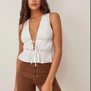 Feta Tie Reformation Blouse